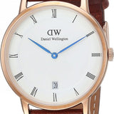 Daniel Wellington Dapper St Mawes White Dial Brown Leather Strap Watch For Women - DW00100091 Authentic Buy Shop Now