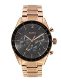 Hugo Boss Trophy Grey Dial Rose Gold Steel Strap Watch for Men - 1513632 Authentic Buy Shop Now
