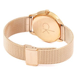 Calvin Klein Minimal Black Dial Rose Gold Mesh Bracelet Watch for Women - K3M2262Y Authentic Buy Shop Now