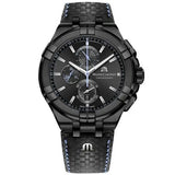 Maurice Lacroix Aikon Chronograph Limited Edition Black Dial Black Leather Strap Watch for Men - AI1018-PVB01-337-1 Authentic Buy Shop Now