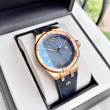 Maurice Lacroix Aikon Date Limited Edition Blue Dial Blue Leather Strap Watch For Men - AI1028-BRZ01-420-1 Authentic Buy Shop Now