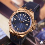 Maurice Lacroix Aikon Date Limited Edition Blue Dial Blue Leather Strap Watch For Men - AI1028-BRZ01-420-1 Authentic Buy Shop Now