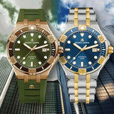 Maurice Lacroix Aikon Venturer Bronze Dial Green Rubber Strap Watch For Men - AI6058-BRZ01-630-1 Authentic Buy Shop Now
