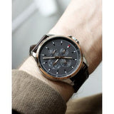 Tommy Hilfiger Shawn Multifunction Grey Dial Brown Leather Strap Watch for Men - 1791615 Authentic Buy Shop Now