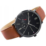 Tommy Hilfiger Brooklyn Quartz Black Dial Brown Leather Strap Watch for Men - 1791510 Authentic Buy Shop Now