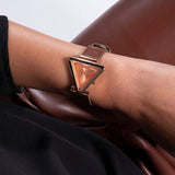 Guess Fame Quartz Rose Gold Dial Brown Leather Strap Watch For Women - GW0548L2 Authentic Buy Shop Now
