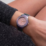 Guess Crown Jewel Diamonds Purple Dial Purple Steel Strap Watch for Women - GW0410L4 Authentic Buy Shop Now