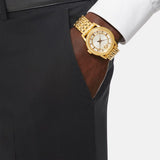 Versace Code Quartz Silver Dial Gold Steel Strap Watch For Men - VEPO00420 Authentic Buy Shop Now