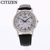 Citizen Eco Drive Silver Dial Black Leather Strap Watch For Men - AO9000-06B Authentic Buy Shop Now