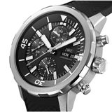 IWC Aquatimer Chronograph Black Dial Black Leather Strap Watch for Men - IW376803 Authentic Buy Shop Now