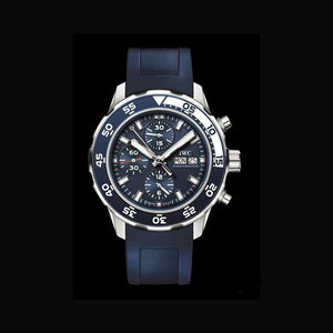 IWC Aquatimer Chronograph Blue Dial Blue Rubber Strap Watch for Men - IW376711 Authentic Buy Shop Now