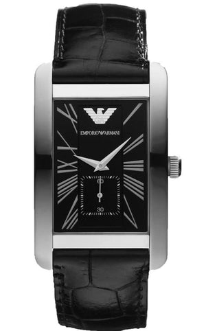 Emporio Armani Black Dial Black Leather Strap Watch For Men - AR0143 Authentic Buy Shop Now