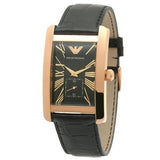 Emporio Armani Classic Black Dial Black Leather Strap Watch For Men - AR0168 Authentic Buy Shop Now