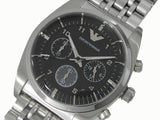 Emporio Armani Franco Black Dial Silver Steel Strap Watch For Men - AR0373 Authentic Buy Shop Now