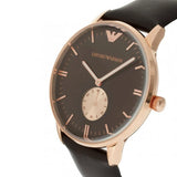 Emporio Armani Classic Brown Dial Brown Leather Strap Watch For Men - AR0383 Authentic Buy Shop Now