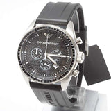 Emporio Armani Sportivo Chronograph Black Dial Black Rubber Strap Watch For Men - AR0527 Authentic Buy Shop Now