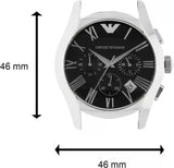 Emporio Armani Valente Chronograph Black Dial Black Leather Strap Watch For Men - AR1633 Authentic Buy Shop Now