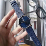 Emporio Armani Kappa Quartz Blue Dial Blue Leather Strap Watch For Women - AR11012 Authentic Buy Shop Now