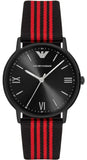 Emporio Armani Kappa Black Dial Two Tone NATO Strap Watch For Men - AR11015 Authentic Buy Shop Now