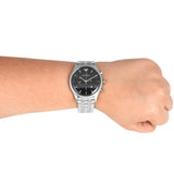 Emporio Armani Chronograph Black Dial Silver Steel Strap Watch For Men - AR11017 Authentic Buy Shop Now