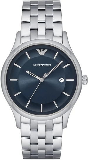 Emporio Armani Lambda Blue Dial Silver Steel Strap Watch for Men - AR11019 Authentic Buy Shop Now
