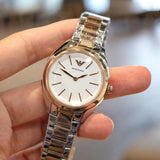 Emporio Armani Analog White Dial Two Tone Steel Strap Watch For Women - AR11029 Authentic Buy Shop Now