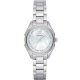 Emporio Armani Valeria Quartz Mother of Pearl Dial Silver Steel Strap Watch For Women - AR11030 Authentic Buy Shop Now