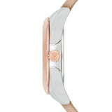 Emporio Armani Valeria Quartz White Dial Beige Leather Strap Watch For Women - AR11031 Authentic Buy Shop Now