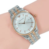 Emporio Armani Lambda Analog Silver Dial Two Tone Steel Strap Watch For Men - AR11044 Authentic Buy Shop Now