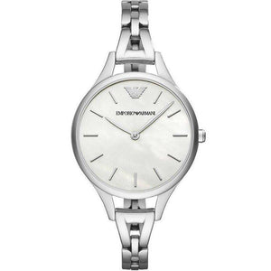 Emporio Armani Aurora Mother Of Pearl White Dial Silver Steel Strap Watch For Women - AR11054 Authentic Buy Shop Now