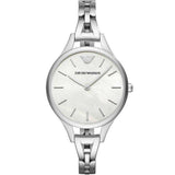 Emporio Armani Aurora Mother Of Pearl White Dial Silver Steel Strap Watch For Women - AR11054 Authentic Buy Shop Now
