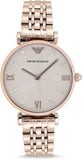 Emporio Armani T-Bar Gianni Rose Gold Dial Rose Gold Steel Strap Watch For Women - AR11059 Authentic Buy Shop Now