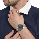 Emporio Armani Kappa Quartz Grey Dial Silver Mesh Bracelet Watch For Men - AR11068 Authentic Buy Shop Now