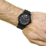 Emporio Armani Luigi Quartz Black Dial Black Silicon Strap Watch For Men - AR11071 Authentic Buy Shop Now