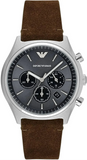 Emporio Armani Zeta Chronograph Gray Dial Brown Leather Strap Watch for Men - AR11080 Authentic Buy Shop Now