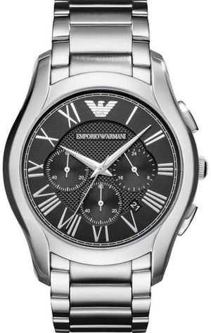 Emporio Armani Valente Chronograph Quartz Black Dial Silver Steel Strap Watch For Men - AR11083 Authentic Buy Shop Now