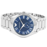 Emporio Armani Valente Quartz Blue Dial Silver Steel Strap Watch For Men - AR11085 Authentic Buy Shop Now