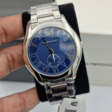 Emporio Armani Valente Quartz Blue Dial Silver Steel Strap Watch For Men - AR11085 Authentic Buy Shop Now