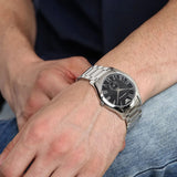 Emporio Armani Valente Quartz Black Dial Silver Steel Strap Watch For Men - AR11086 Authentic Buy Shop Now