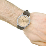 Emporio Armani Luigi Analog Bronze Dial Brown Leather Strap Watch For Men - AR11096 Authentic Buy Shop Now