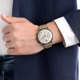 Emporio Armani Aviator Chronograph Quartz Grey Dial Beige Leather Strap Watch For Men - AR11107 Authentic Buy Shop Now