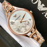 Emporio Armani Aurora Quartz Silver Dial Gold Steel Strap Watch For Women - AR11108 Authentic Buy Shop Now