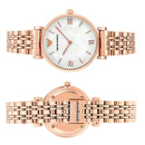Emporio Armani Mother of Pearl Dial Rose Gold Steel Strap Watch For Women - AR11110 Authentic Buy Shop Now