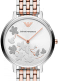 Emporio Armani Silver Sunray Dial Two Tone Steel Strap Watch For Women - AR11113 Authentic Buy Shop Now