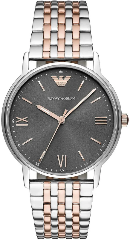 Emporio Armani Kappa Gray Dial Two Tone Steel Strap Watch for Men - AR11121 Authentic Buy Shop Now