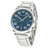 Emporio Armani Luigi Chronograph Blue Dial Silver Steel Strap Watch For Men - AR11132 Authentic Buy Shop Now