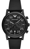 Emporio Armani Luigi Chronograph Black Dial Black Leather Strap Watch For Men - AR11133 Authentic Buy Shop Now