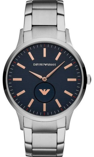 Emporio Armani Renato Blue Dial Silver Steel Strap Watch For Men - AR11137 Authentic Buy Shop Now