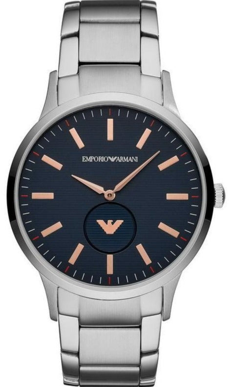 Emporio Armani Renato Blue Dial Silver Steel Strap Watch For Men - AR11137 Authentic Buy Shop Now