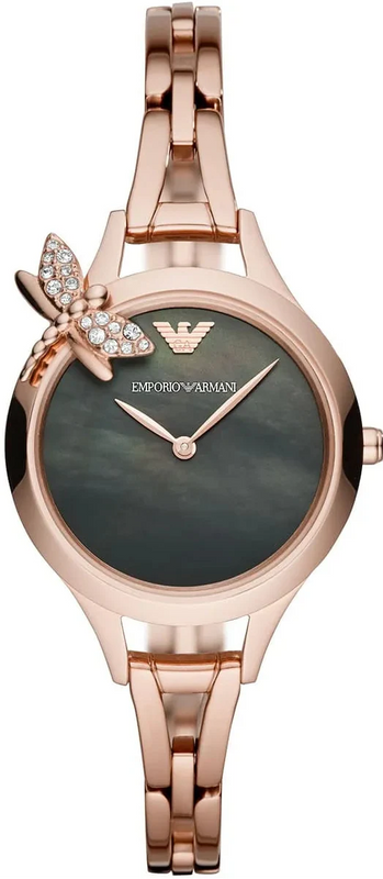 Emporio Armani Aurora Mother of Pearl Grey Dial Rose Gold Steel Strap Watch for Women - AR11139 Authentic Buy Shop Now